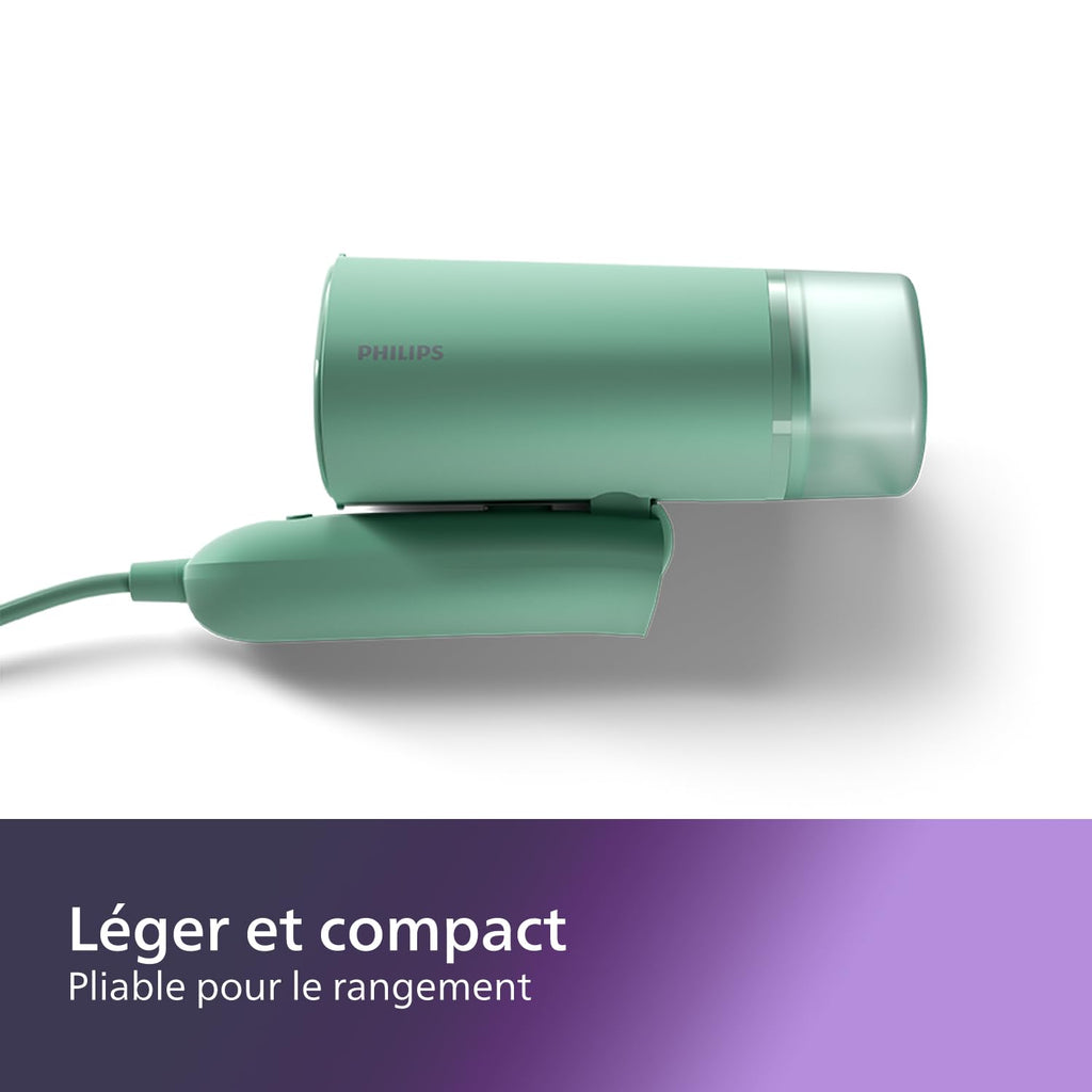 Lisse & go 3000 Series Garment Steamer - 1000W, 20 g/min Steam, Removable Water Tank 100 ml, Plastic Plate, Blue (STH3000/20)